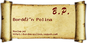 Bordán Polina névjegykártya